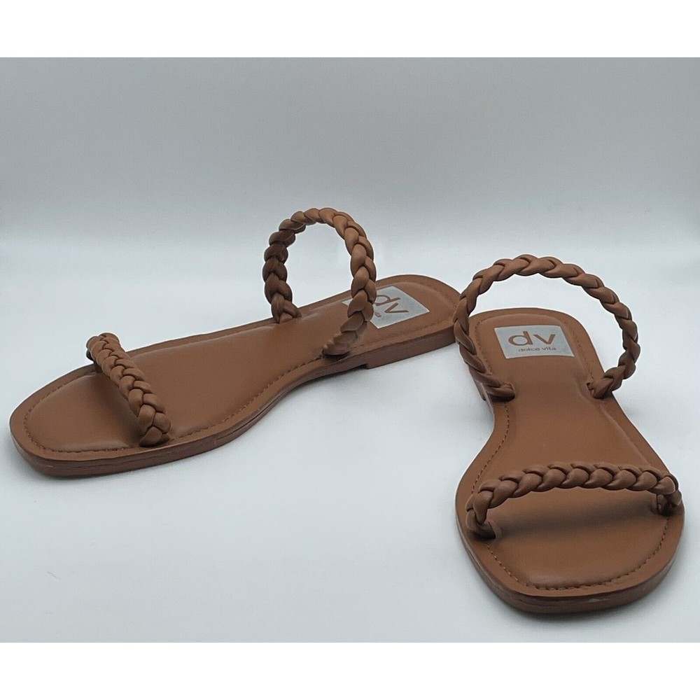 DV Dolce Vita Sandals Brown Braided Size 7.5 (US) Open Toe Slingback